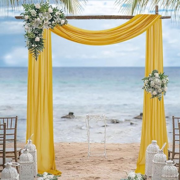 Arch Draping Fabric for Wedding Sheer Chiffon Curtains for Backdrop Decoration